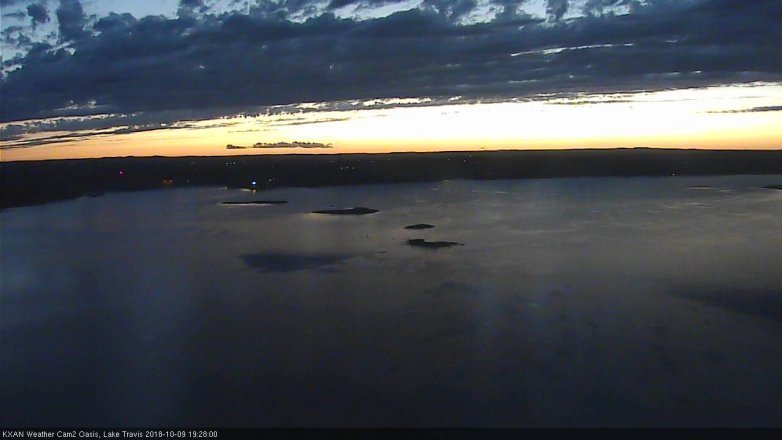 Lake Travis webcam, October 9, 2018 6:30 PM CT