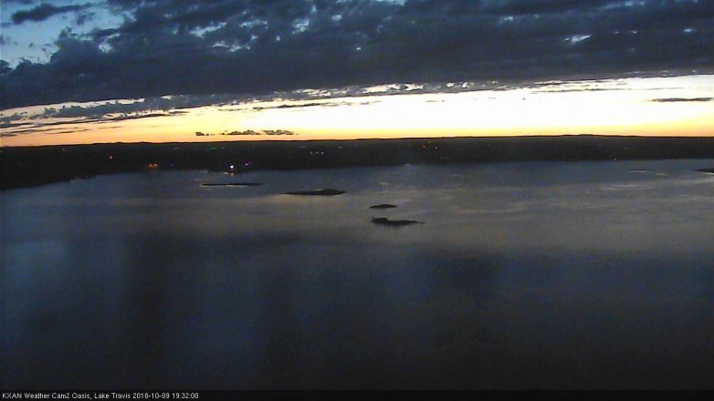 Lake Travis webcam, October 9, 2018 6:35 PM CT