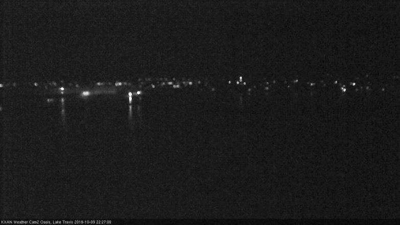 Lake Travis webcam, October 9, 2018 9:30 PM CT