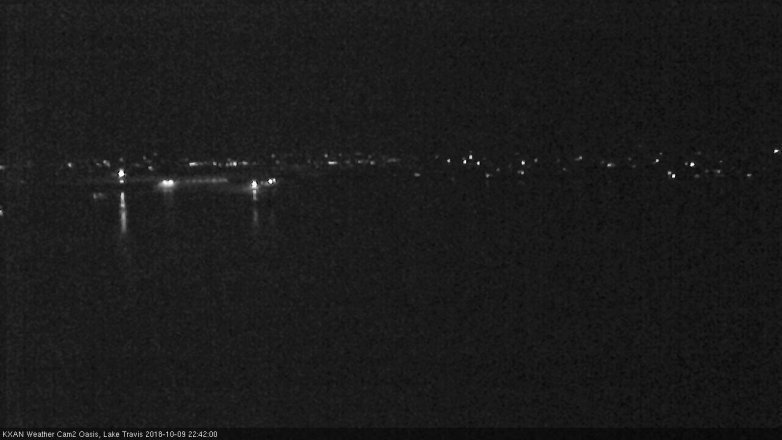 Lake Travis webcam, October 9, 2018 9:45 PM CT