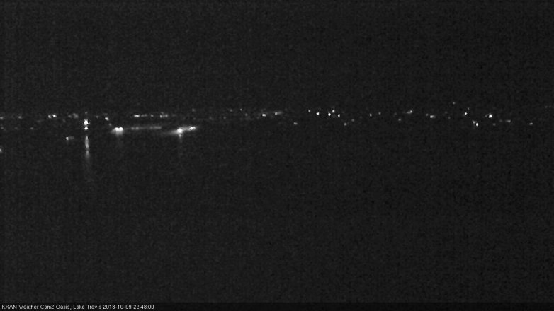 Lake Travis webcam, October 9, 2018 9:50 PM CT