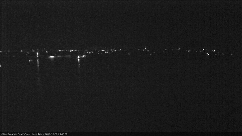 Lake Travis webcam, October 9, 2018 10:45 PM CT