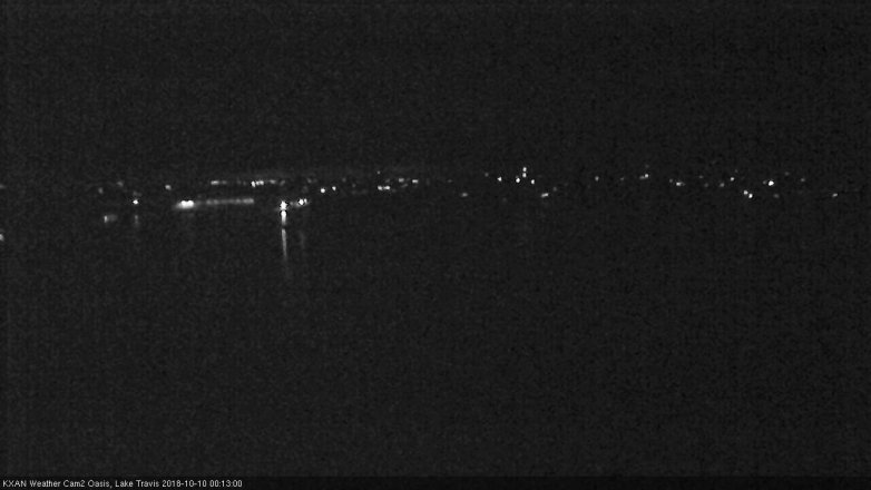Lake Travis webcam, October 9, 2018 11:15 PM CT