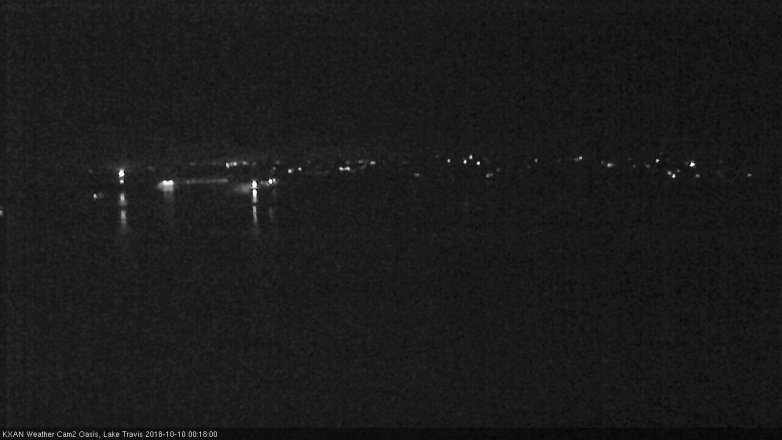 Lake Travis webcam, October 9, 2018 11:20 PM CT