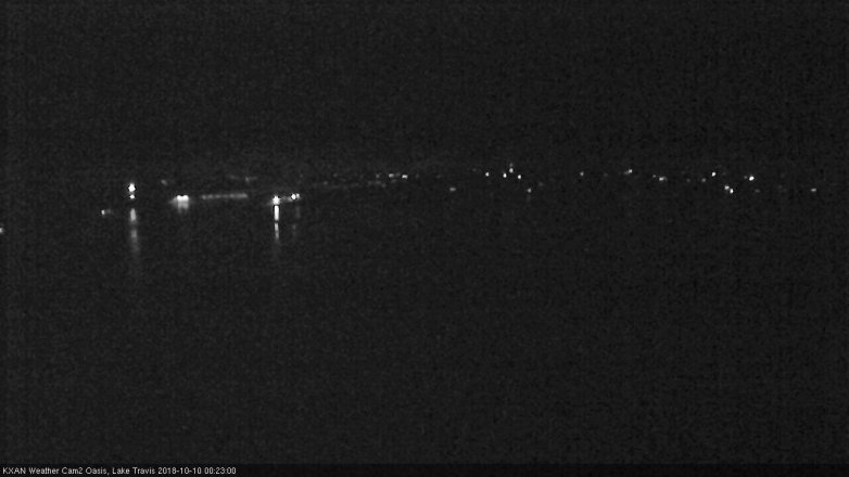 Lake Travis webcam, October 9, 2018 11:25 PM CT