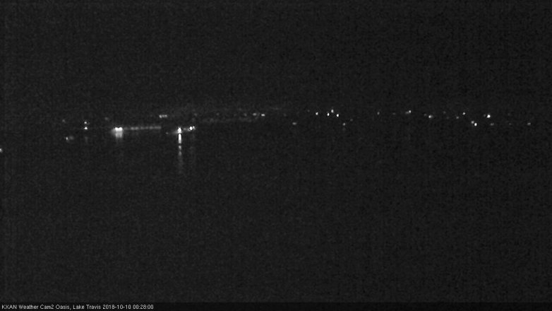 Lake Travis webcam, October 9, 2018 11:30 PM CT