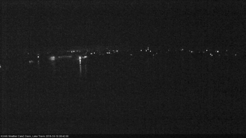 Lake Travis webcam, October 9, 2018 11:45 PM CT