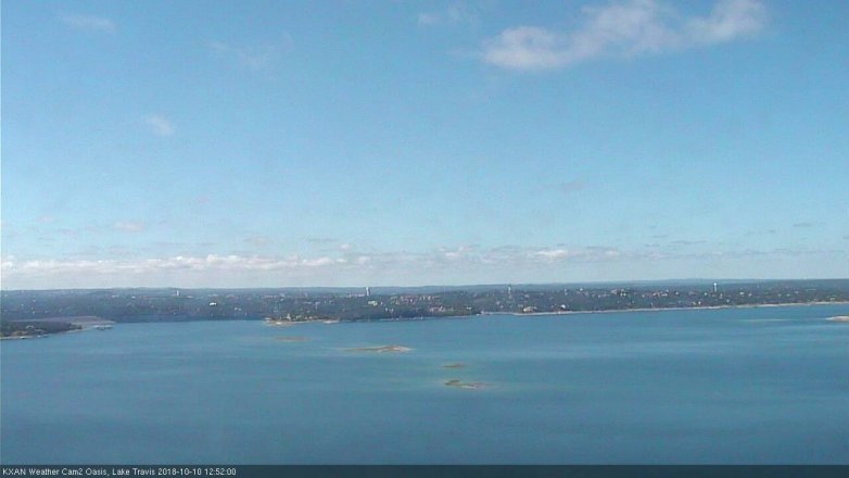 Lake Travis webcam, October 10, 2018 11:55 AM CT