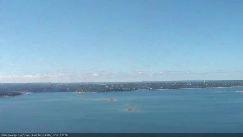 Lake Travis webcam, October 10, 2018 12:00 PM CT
