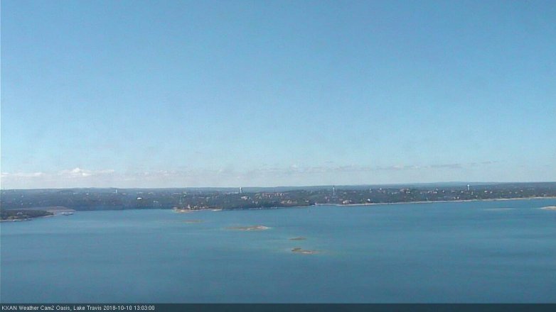 Lake Travis webcam, October 10, 2018 12:05 PM CT