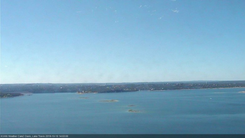Lake Travis webcam, October 10, 2018 1:05 PM CT