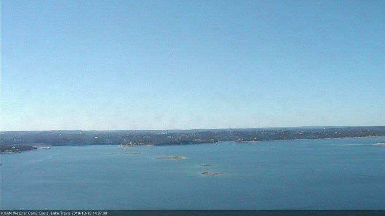 Lake Travis webcam, October 10, 2018 1:10 PM CT