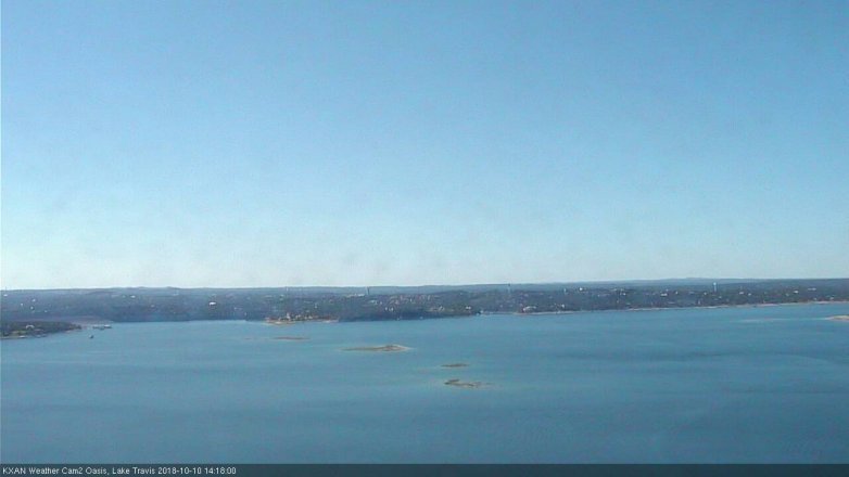 Lake Travis webcam, October 10, 2018 1:20 PM CT