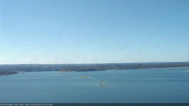 Lake Travis webcam, October 10, 2018 1:25 PM CT