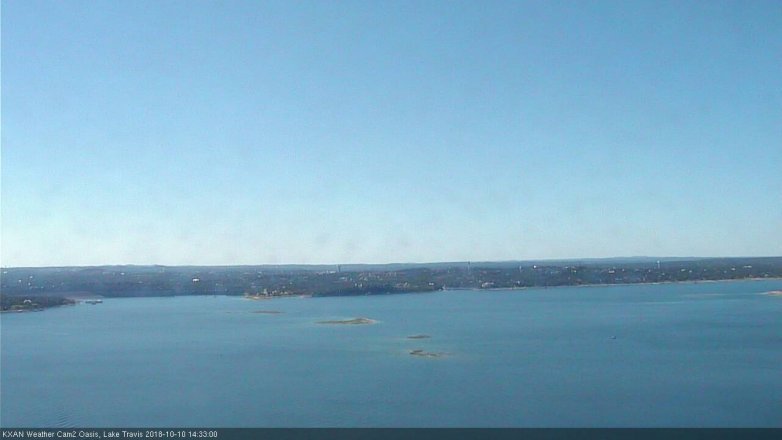 Lake Travis webcam, October 10, 2018 1:35 PM CT
