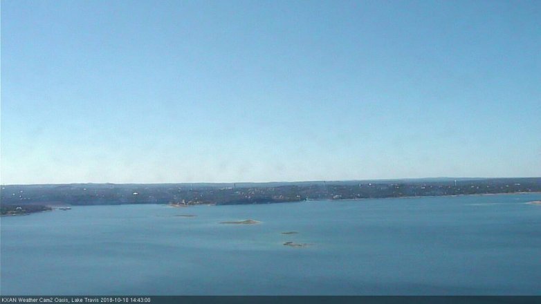 Lake Travis webcam, October 10, 2018 1:45 PM CT