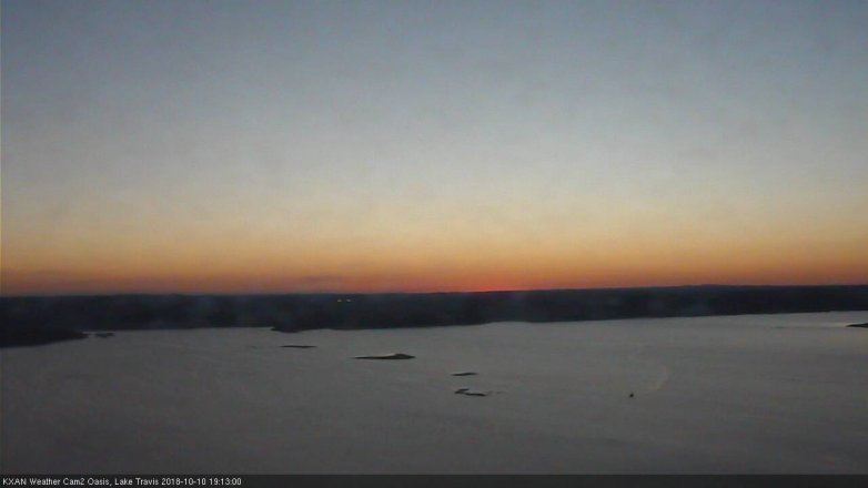 Lake Travis webcam, October 10, 2018 6:15 PM CT
