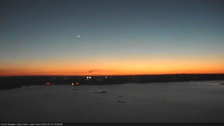 Lake Travis webcam, October 10, 2018 6:40 PM CT