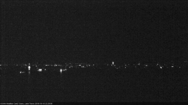 Lake Travis webcam, October 10, 2018 9:30 PM CT