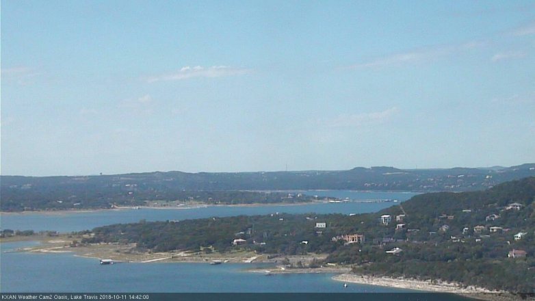 Lake Travis webcam, October 11, 2018 1:45 PM CT