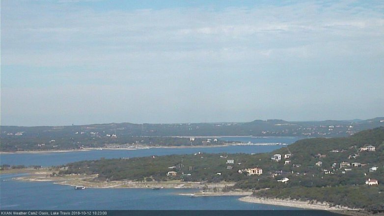 Lake Travis webcam, October 12, 2018 9:25 AM CT