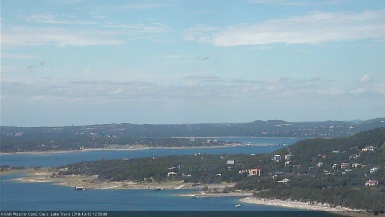 Lake Travis webcam, October 12, 2018 12:00 PM CT