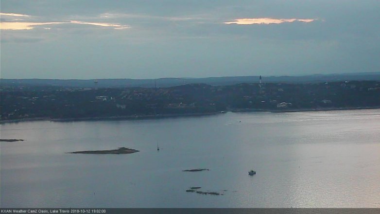 Lake Travis webcam, October 12, 2018 6:05 PM CT