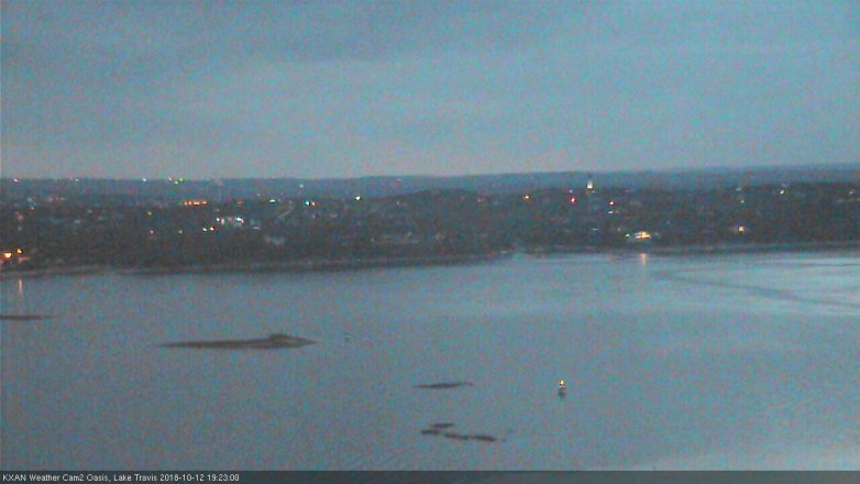 Lake Travis webcam, October 12, 2018 6:25 PM CT