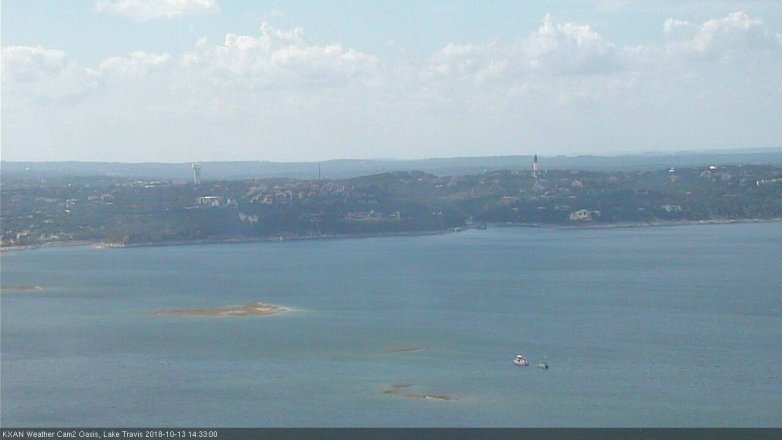 Lake Travis webcam, October 13, 2018 1:35 PM CT