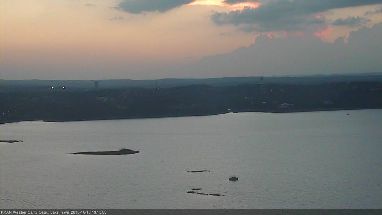 Lake Travis webcam, October 13, 2018 6:15 PM CT