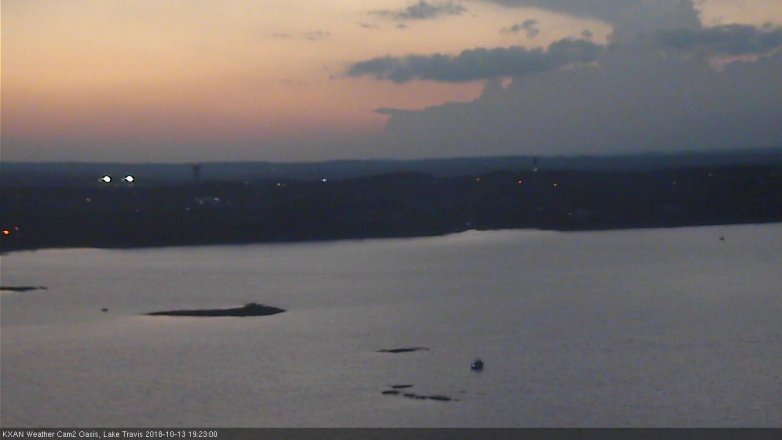 Lake Travis webcam, October 13, 2018 6:25 PM CT