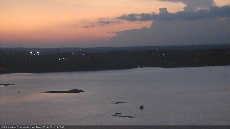 Lake Travis webcam, October 13, 2018 6:30 PM CT