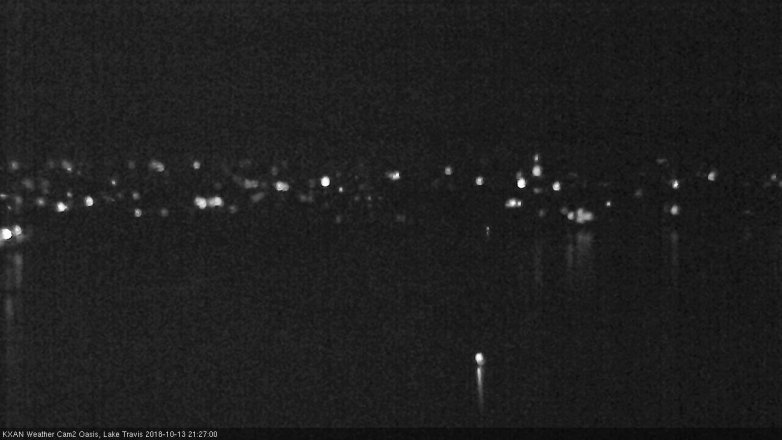 Lake Travis webcam, October 13, 2018 8:30 PM CT