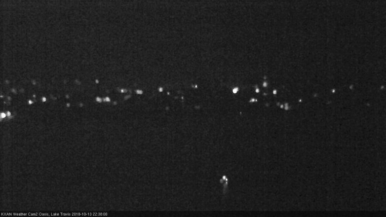 Lake Travis webcam, October 13, 2018 9:40 PM CT
