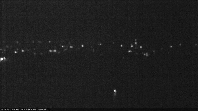 Lake Travis webcam, October 13, 2018 9:55 PM CT