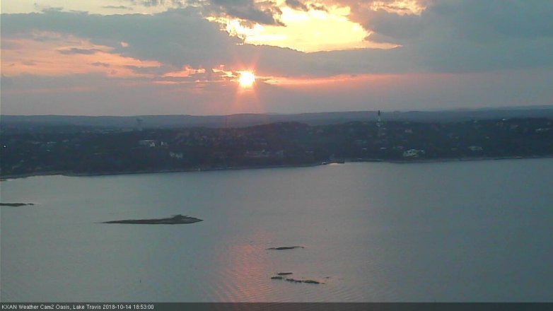 Lake Travis webcam, October 14, 2018 5:55 PM CT