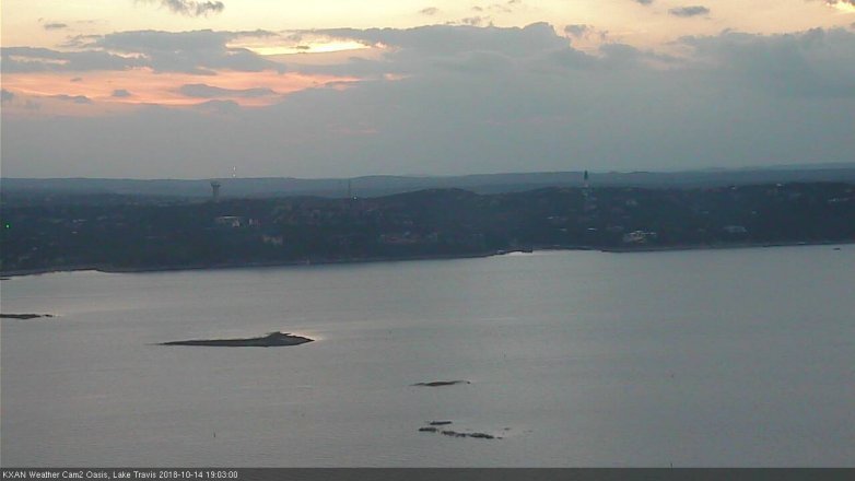 Lake Travis webcam, October 14, 2018 6:05 PM CT