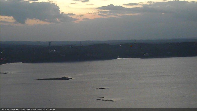 Lake Travis webcam, October 14, 2018 6:20 PM CT