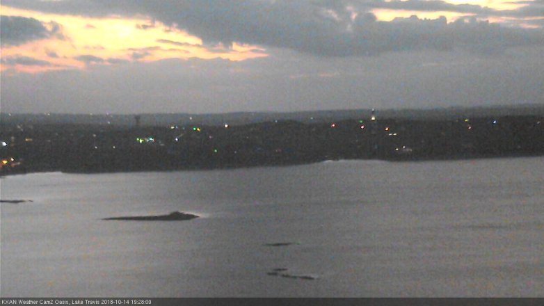 Lake Travis webcam, October 14, 2018 6:30 PM CT