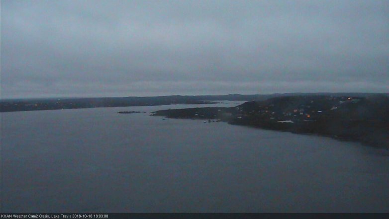 Lake Travis webcam, October 16, 2018 6:05 PM CT