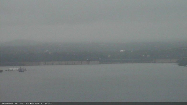 Lake Travis webcam, October 17, 2018 1:00 PM CT