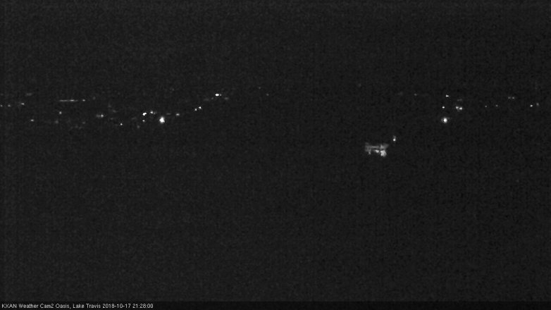 Lake Travis webcam, October 17, 2018 8:30 PM CT
