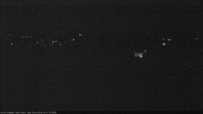Lake Travis webcam, October 17, 2018 11:00 PM CT