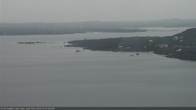 Lake Travis webcam, October 18, 2018 9:35 AM CT