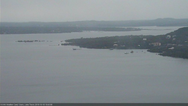 Lake Travis webcam, October 18, 2018 9:45 AM CT