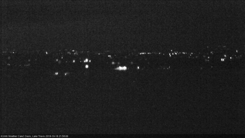Lake Travis webcam, October 18, 2018 9:00 PM CT