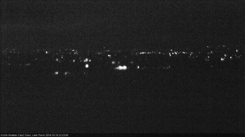 Lake Travis webcam, October 18, 2018 9:25 PM CT