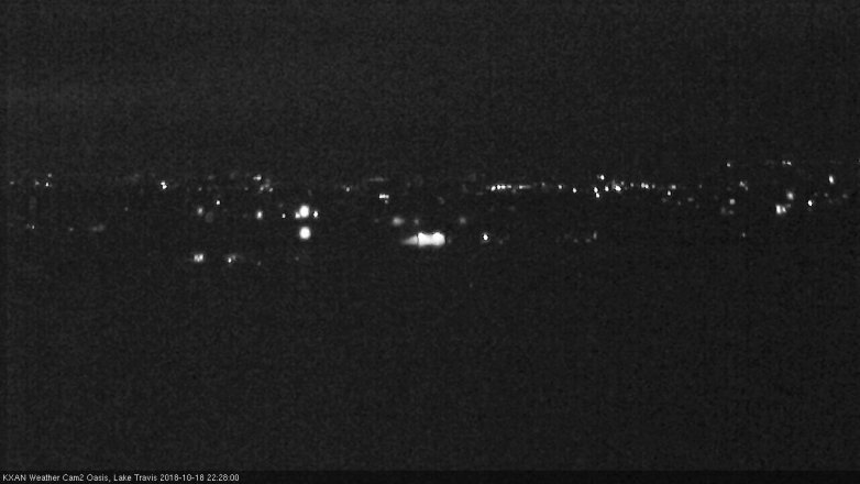 Lake Travis webcam, October 18, 2018 9:30 PM CT
