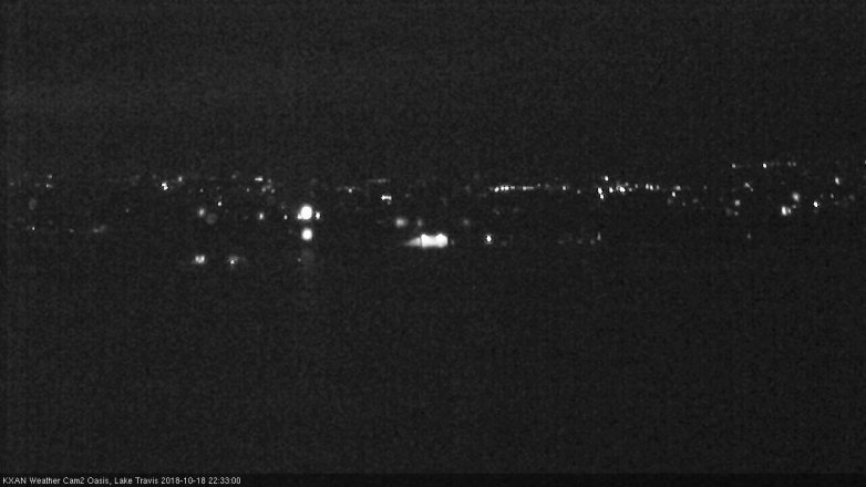 Lake Travis webcam, October 18, 2018 9:35 PM CT
