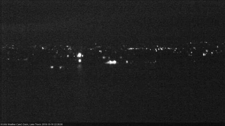 Lake Travis webcam, October 18, 2018 9:40 PM CT